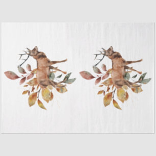 Papel De Seda Um Design da Série Autumn Animal and Floral 30