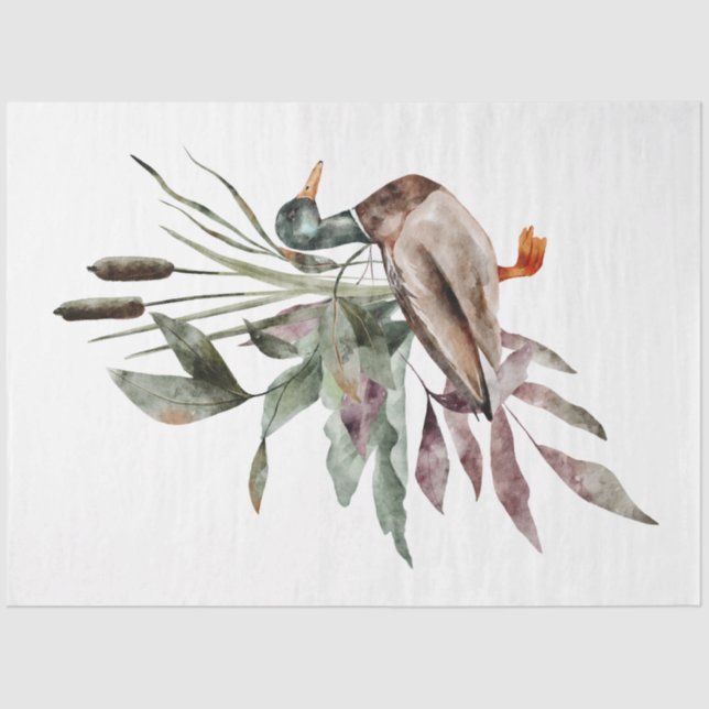 Papel De Seda Um Design da Série Autumn Animal and Floral 31 (Frente )