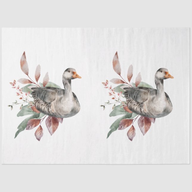 Papel De Seda Um Design da Série Autumn Animal and Floral 49 (Frente )