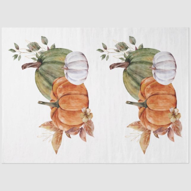 Papel De Seda Um Design da Série Autumn Animal e Floral 17 (Frente )