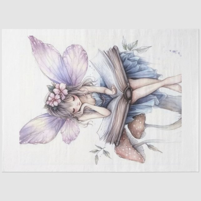 Papel De Seda Um Design da série de fadas Primavera nº 7 (Frente )