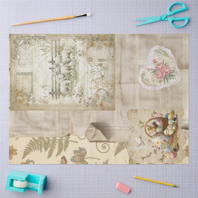 Papel De Seda Um Design da Série de Páscoa da Ephemera #15 (Arte )