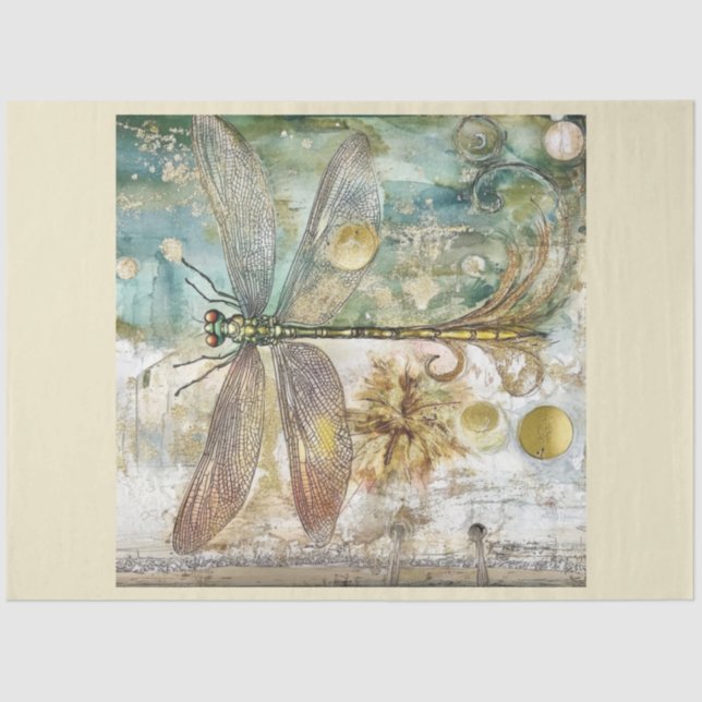 Papel De Seda Um Design da Série Dragonfly Artística nº 15 (Frente )