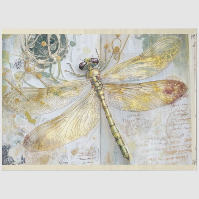Papel De Seda Um Design da série Dragonfly artística nº 8 (Frente )