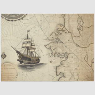 Papel De Seda Um Design da Série Mapa Náutico 10