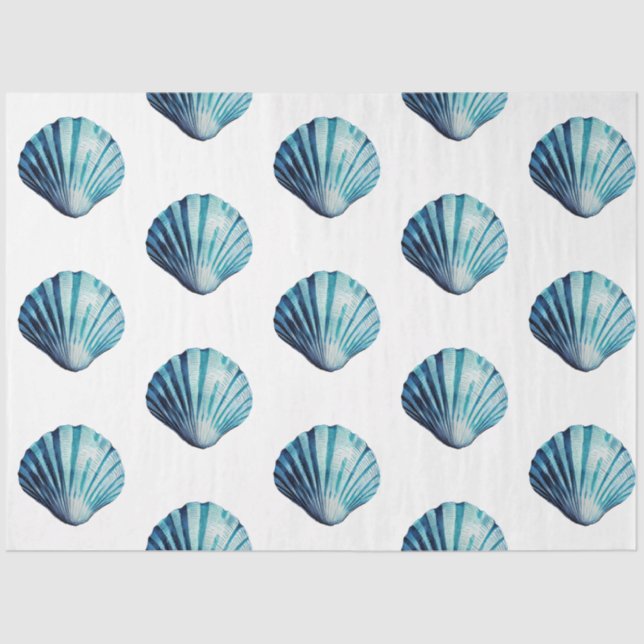 Papel De Seda Um Design da Série Náutica Azul Bonito 13 (Frente )