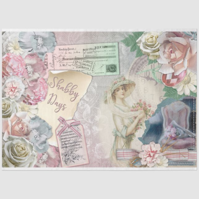 Papel De Seda Um Design da Série Shabby Chic 20 (Frente )