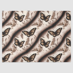 Papel De Seda Um Design de borboleta Sepia