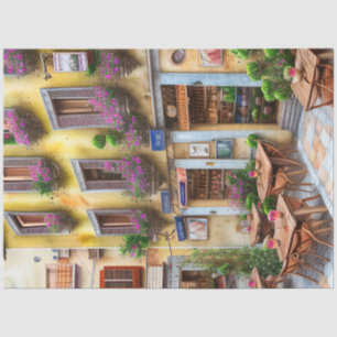 Papel De Seda Um Design de Ephemera, uma cena de rua italiana, s