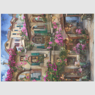 Papel De Seda Um Design de Ephemera, uma cena de rua italiana, s
