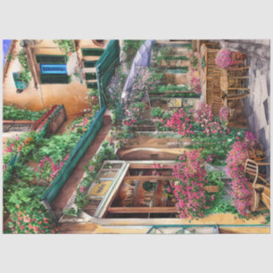 Papel De Seda Um Design de Ephemera, uma cena de rua italiana, s