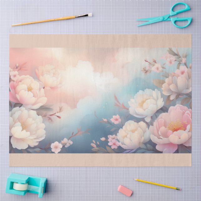 Papel De Seda Um Design de Flor Desabrochada Turva #10 (Arte )