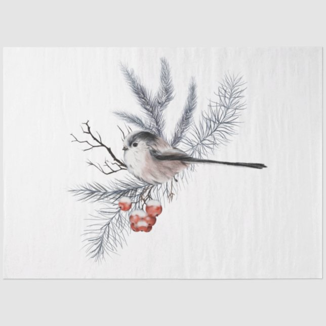 Papel De Seda Um Design de Natal da Série Pássaro 6 (Frente )