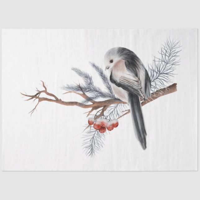 Papel De Seda Um Design de Natal para Pássaros (Frente )