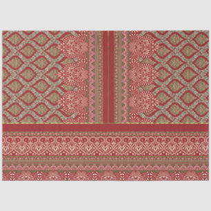 Papel De Seda um design de padrão vermelho e bege_