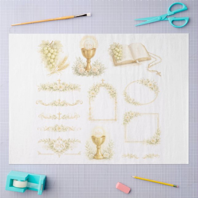 Papel De Seda Um Design de Primeira Comunhão #4 (Arte )