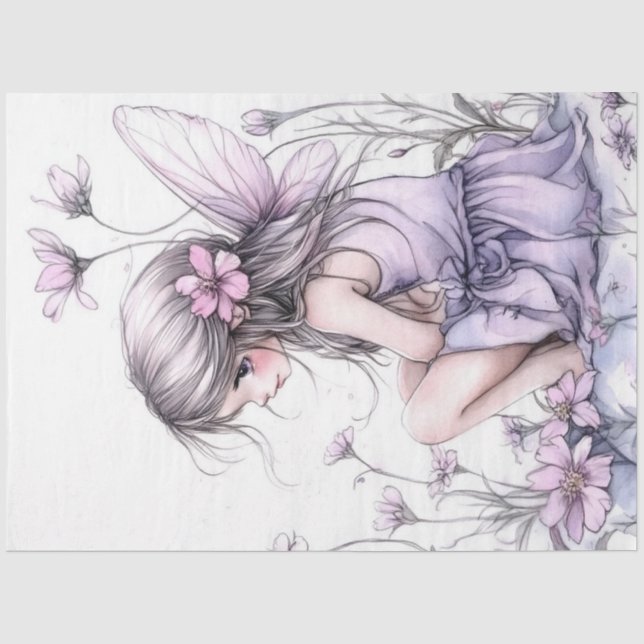 Papel De Seda Um Design de série de fadas Primavera nº 1 (Frente )