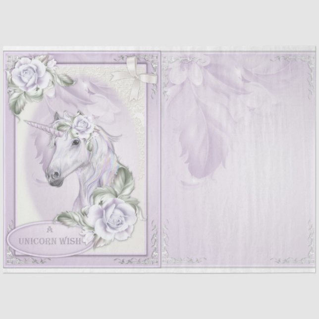 Papel De Seda Um Design de Série de Fantasia de Unicórnio 2 (Frente )