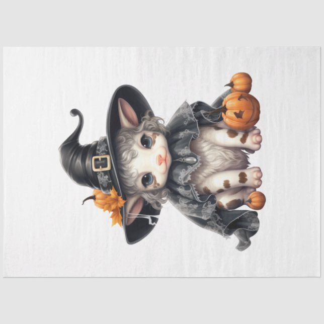 Papel De Seda Um Design de Série de Halloween de Bezerro 6 (Frente )