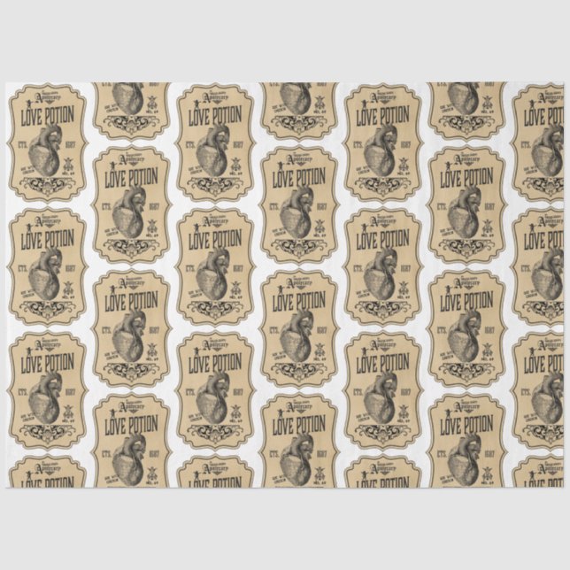 Papel De Seda Um Design de Série de Rótulos de Apotecário e Poçã (Frente )