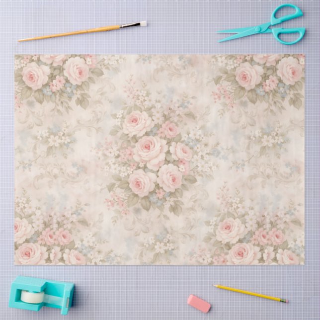 Papel De Seda Um Design Floral Elástico #10 (Arte )