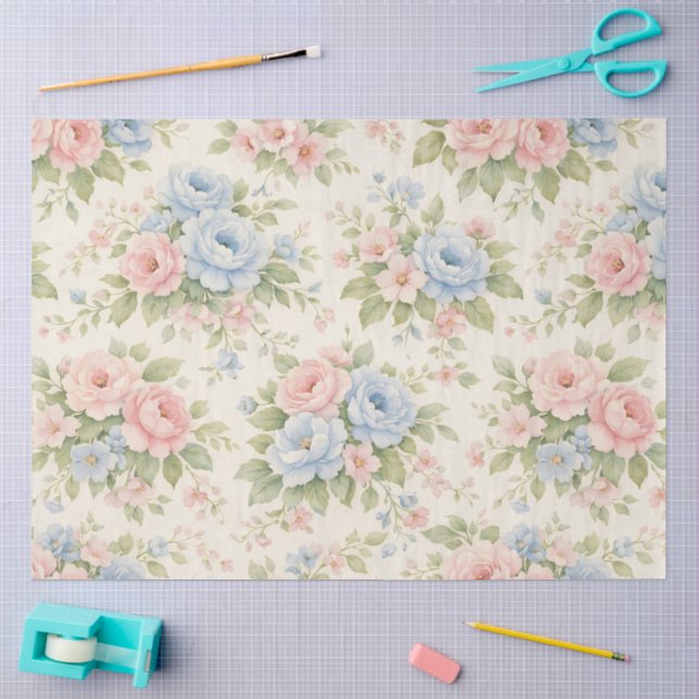 Papel De Seda Um Design Floral Elástico #12 (Arte )