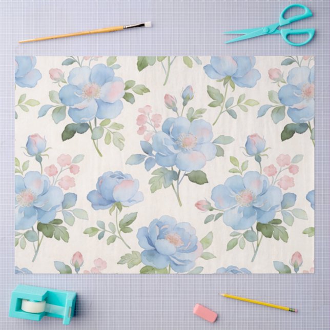 Papel De Seda Um Design Floral Elástico #2 (Arte )