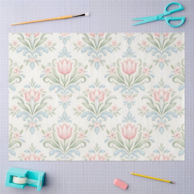 Papel De Seda Um Design Floral Elástico #3 (Arte )