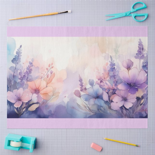 Papel De Seda Um Design Floral Sonhador #7 (Arte )