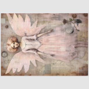 Papel De Seda Um Design nº 2 da série Angel cor-de-rosa branca