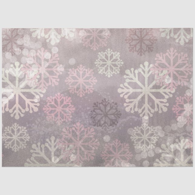 Papel De Seda Um Designo de Série de Grunge de Inverno Rosa 7 (Frente )