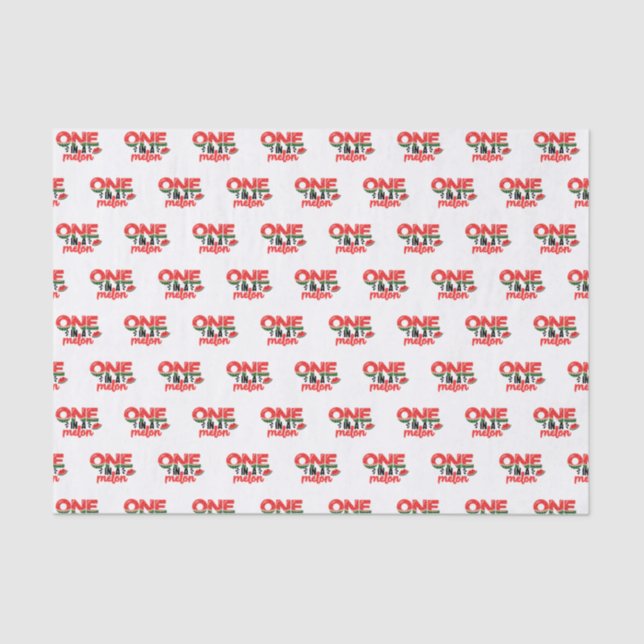 Papel De Seda Um em Melon Cute Watermelon Primeiro Aniversário (Frente )