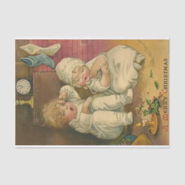 Papel De Seda Um Feliz Natal de Ellen Clapsaddle (Frente )