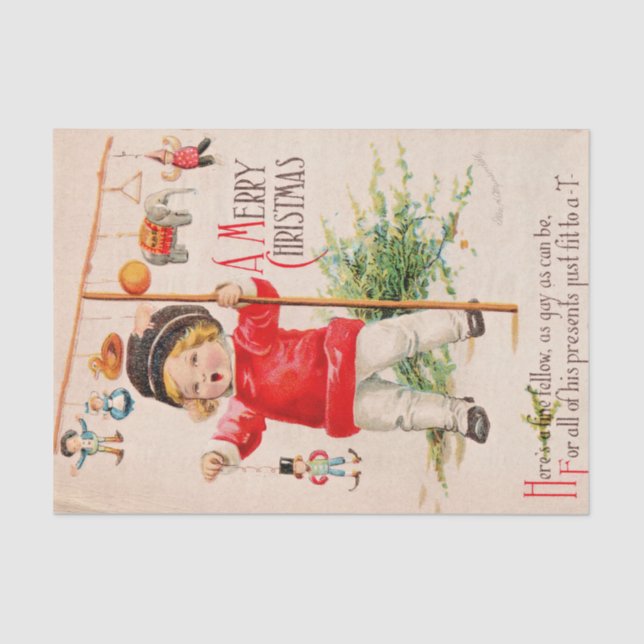 Papel De Seda Um Feliz Natal de Ellen Clapsaddle (Frente )