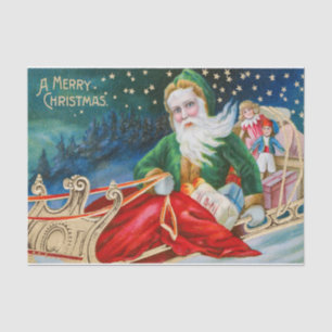 Papel De Seda Um Feliz Natal Vintage Crianças do Papai Noel