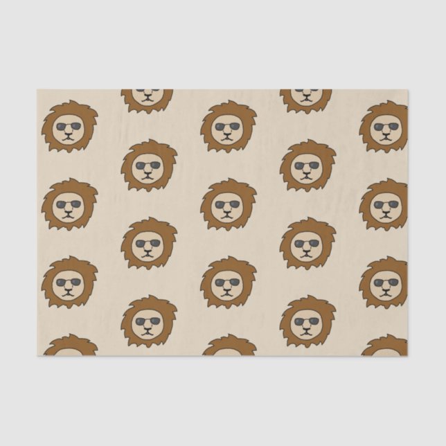 Papel De Seda Um leão Legal com óculos escuros (Frente )