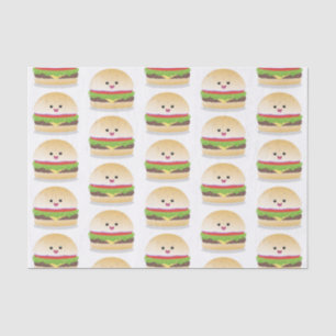 Papel De Seda Um lindo desenho animado de hambúrguer de kawaii 