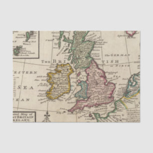Papel De Seda Um mapa geral de Grâ Bretanha e de Ireland