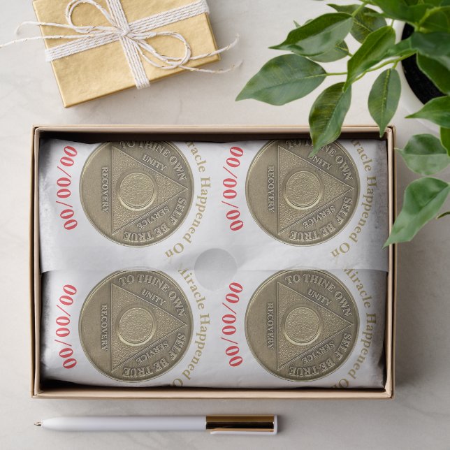 Papel De Seda Um Milagre Aconteceu Na DATA PERSONALIZADA Moedas  (Presente)