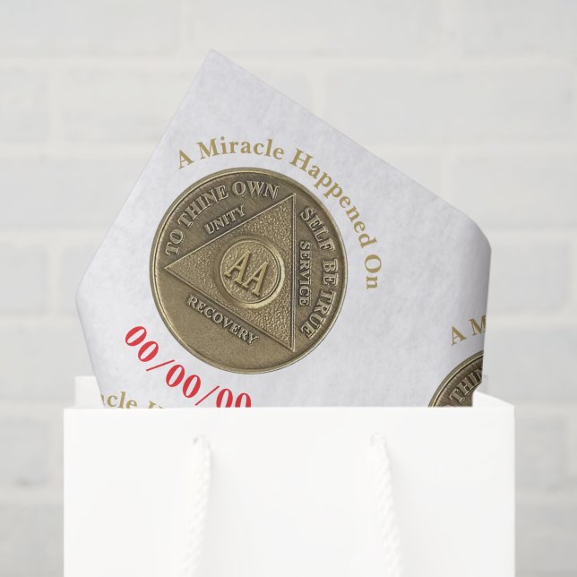 Papel De Seda Um Milagre Aconteceu Na DATA PERSONALIZADA Sober A (Sacola de presentes)