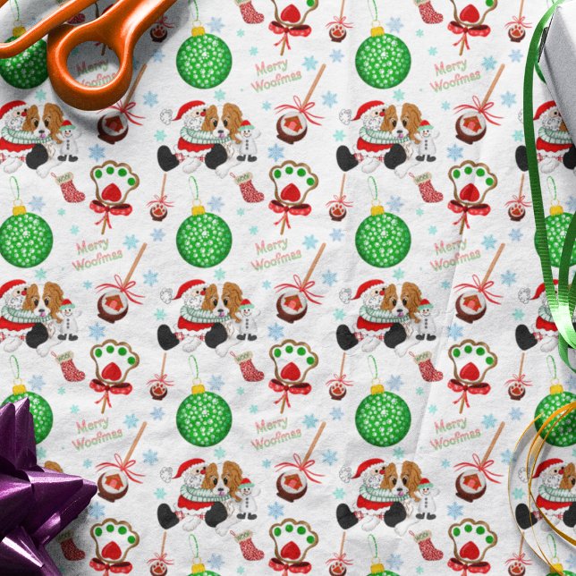 Papel De Seda Um Natal Muito Alegre do Cavalier King Charles (Criador carregado)