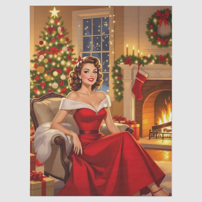 Papel De Seda Um Natal Vintage Doce (Frente )