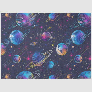 Papel De Seda Um Neon Cosmos Series Design 9