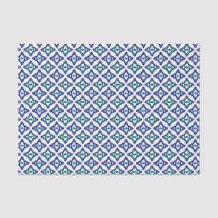 Papel De Seda um padrão azul e verde com fundo branco