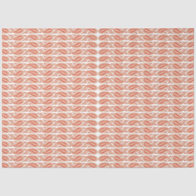 Papel De Seda um padrão laranja e branco sobre um fundo branco (Frente )