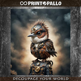 Papel De Seda Um pardal steampunk destemido -