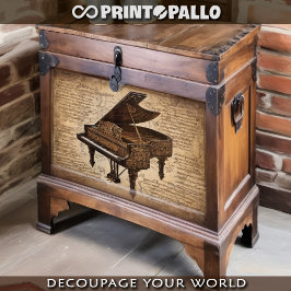 Papel De Seda Um piano steampunk em um mundo de notas musicais