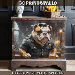 Papel De Seda Um policial bulldog inglês em um pub de Chicago em