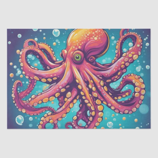 Papel De Seda Um Pop de Octopus Decoupage Design (Frente )