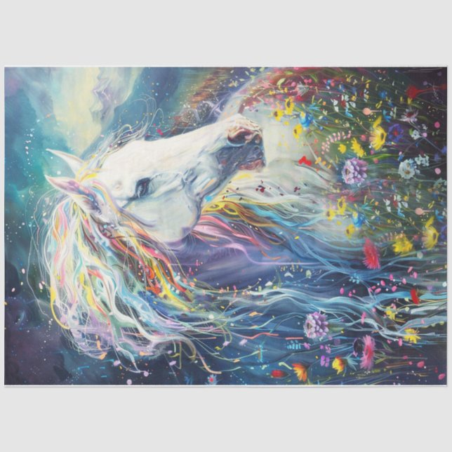 Papel De Seda Um rio de cores, cavalo (Frente )